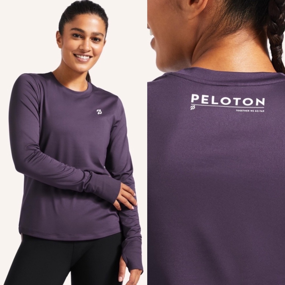 Peloton Warm Up Purple Crew Neck Long Sleeve Top